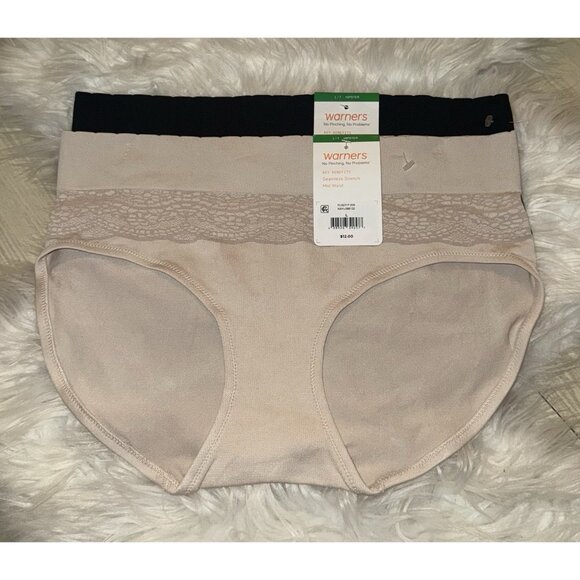 2 Pairs Warners No Pinching No Problems Hipster Panties Womens L Large RU3231P - Picture 1 of 3